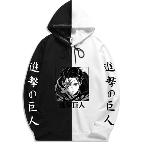New Patchwork Spring Summer Japan Anime Attack on Titan Long Sleeved Pullovers Punk Cute Graphic Hoodies Streetwear Thin