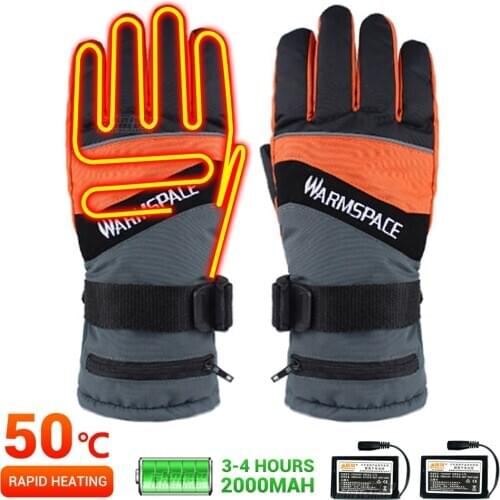 Winter Motorcycle Gloves Waterproof Electric Thermal Heated Gloves Guantes Moto Battery Powered Motorbike Racing Riding Gloves