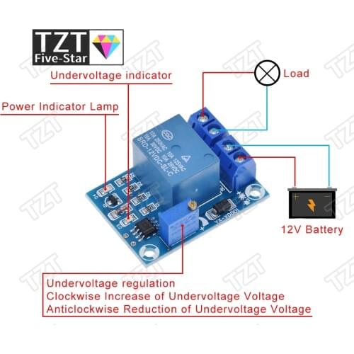 DC 12V Battery Undervoltage Low Voltage Cut off Automatic Switch Recovery Protection Module Charging Controller Protection Board