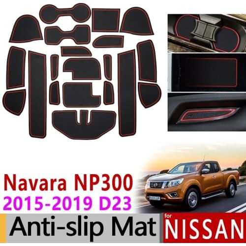 For Nissan Navara NP300 D23 Anti-Slip Rubber Cup Door Groove Mat 20pcs 2015 2016 2017 2018 Accessories Car Stickers Car Styling