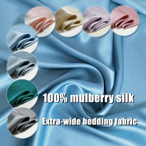 Silk Fabric Plain Crepe Satin 240cm/260cm Super Wide Bedding Four-piece Pure Color