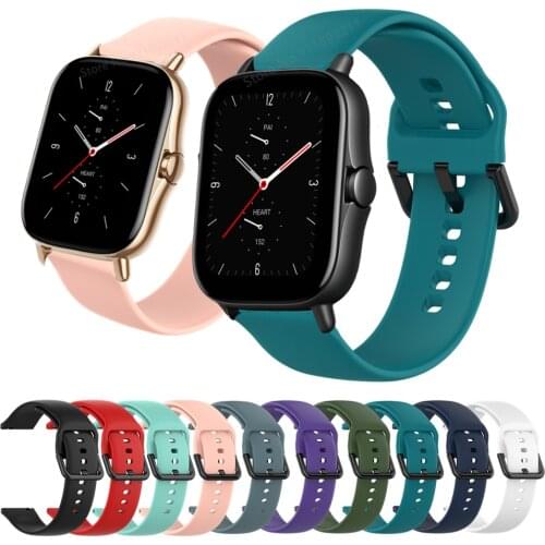 20mm Silicone Band For Amazfit GTS/2/2e/GTS2 Mini/GTR 42MM Smart Watch Band Sports Bracelet Wrist Strap For Amazfit Bip U Pro