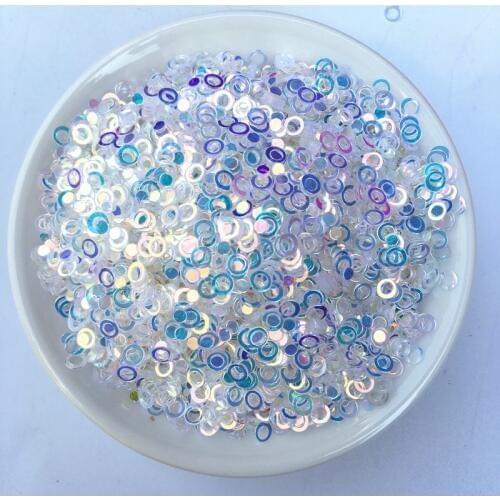 Blue Crystal 4mm Circle 2mm dot Round pvc loose sequins Glitter Paillettes Sewing Wedding Craft Kids DIY Accessories 5000pcs