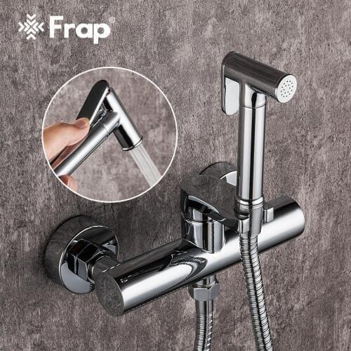Frap Bidet Faucets Wall Mounted Shower Tap Bidet Toilet Sprayer Toilet with Hanheld Toilet Washer Mixer muslim shower F7509