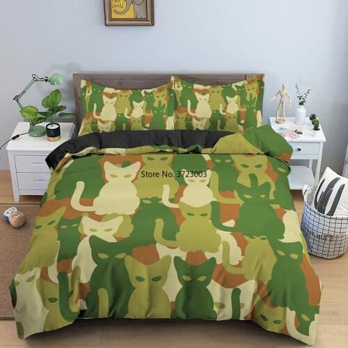 Styling Color Camouflage Bedding Set Single Pair King Queen Size Quilt Covers and Pillowcases 2/3 Piece Modern Bedding