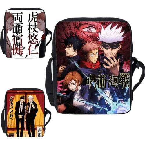 3D Print Japan Anime Jujutsu Kaisen Handbags Children Men Zipper Canvas Back Pack Crossbody Bags For Teenage Shoulder Bag