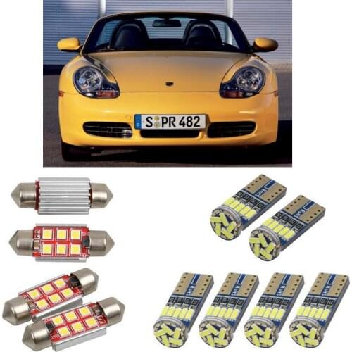 Interior led Car lights For porsche boxster 986 cabrio car accessories boot light License Plate Light 8pc