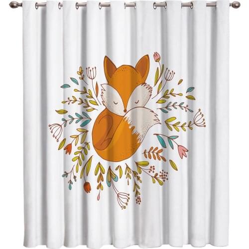Sleep Fox Flower Window Curtains Dark Living Room Outdoor Bedroom Fabric Window Treatment Hardware Sets Window Treatment Ideas