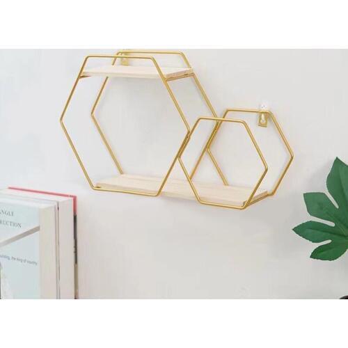 Iron Hexagon Rack Magazine Rack Living Room Wall Mounted Storage Rack Room Decoration Organizer Storage Holders