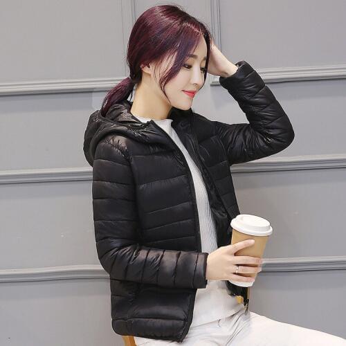 Ultra-light Plus Size Thin Down Jacket Women 2019 Winter Slim Short Hooded Warm White Duck Down Coat Parka Female Outerwear M433