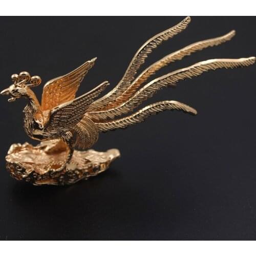 10pcs Silver Plated Brass Casted Phoenix Ornament Home Office Decor High Quality DIY Wedding Jewelry Accessories Hand Crafts