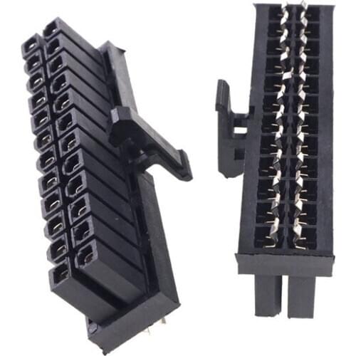 2pcs ATX 24 4.20 mm 24 Pin Wafer Receptacle Latch Lock Connector Power Connector Female Sockets Mini-Fit Straddle Mount PCB
