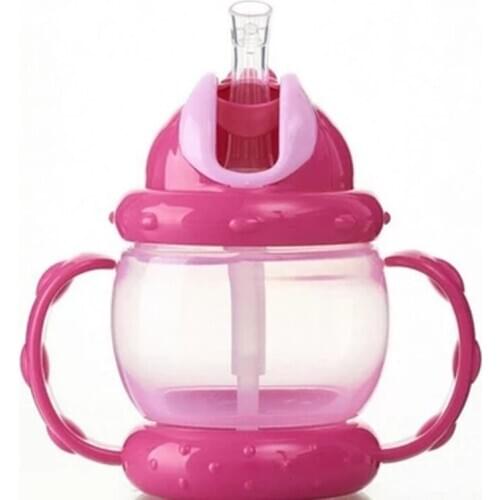 240ml Baby Learning Drinking Cup with Double Handle Flip Lid Leakproof Magic Cup Kids Water Feeding Cups Bottle
