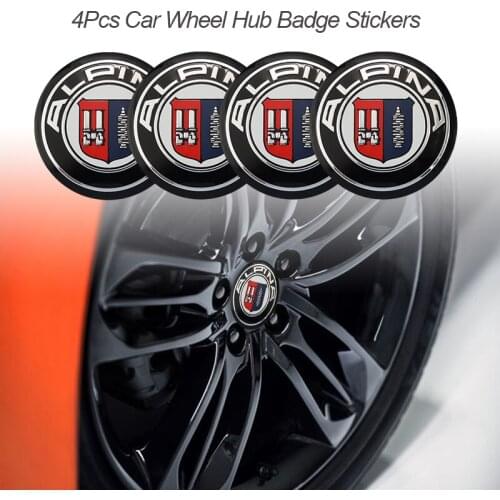 4Pcs 56mm Car Wheel Stickers Center Hub Alpina Emblem Decal For BMW X1 X2 X3 X4 X5 X6 X7 E46 E53 E60 E87 E90 E91 M5 M3 M6 F10 G3