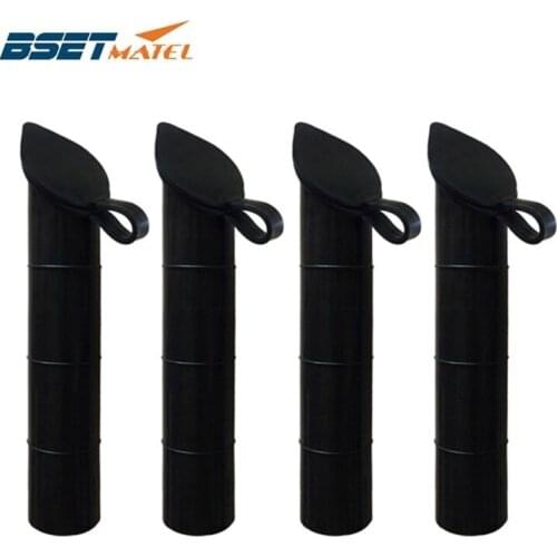 4 pieces BSET MATEL 30 degree Fishing Rod holder Inner Sleeve Rod Pod black Rubber Cap Tube Liner