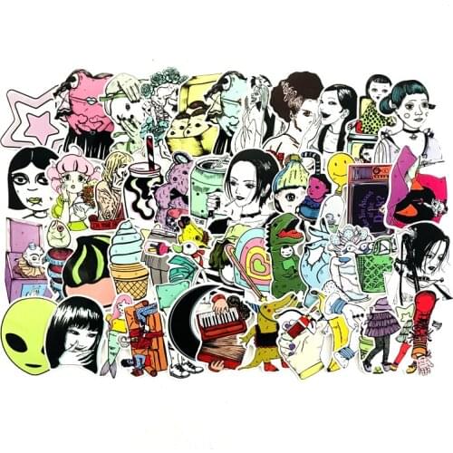 TD ZW 50Pcs Funny Horror Girls Stickers Waterproof Decal Laptop Motorcycle Luggage Snowboard Fridge Phone Car Sticker