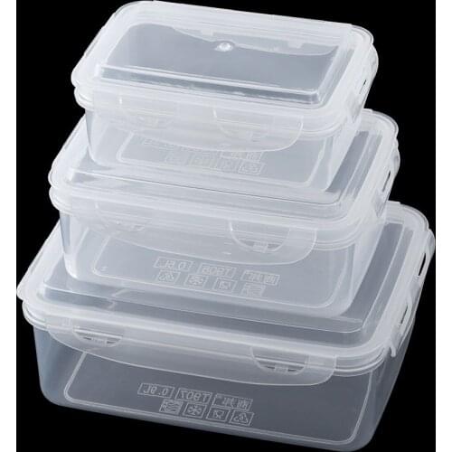 7 Sizes Plastic Bento Box Picnic Snack Meal Storage Container Food Prep Lunch Box for Camping Tableware Kids School Dinnerware