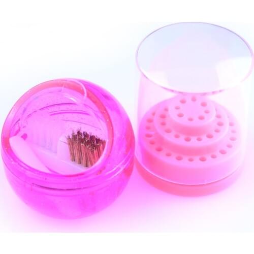 Acrylic Nail Drill Bits Storage Box Holder Display Cleaning Box Nail Files Container Milling Cutter Case Manicure Accessories