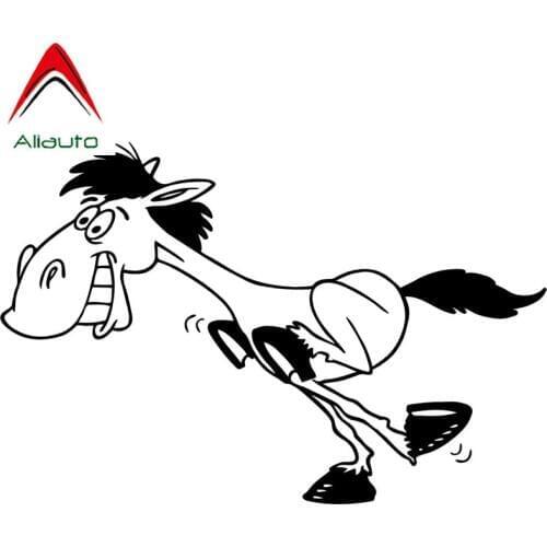 Aliauto Interesting Car Sticker Cartoon Horse Styling Accessories PVC Decal for Mini Cooper Passat B6 Lada Vesta VW,15cm*10cm