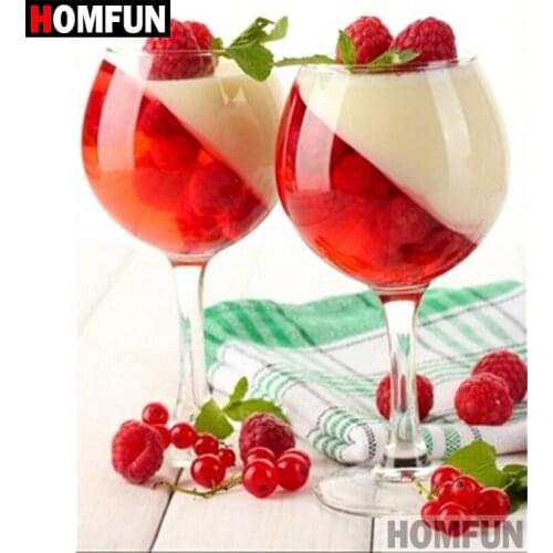 HOMFUN 5D DIY Diamond Painting Full Square/Round Drill "Fruit cup" 3D Embroidery Cross Stitch gift Home Decor A00166