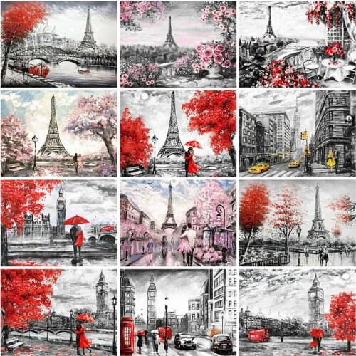 Diamond Embroidery Cross Stitch Street Diamond Painting Landscape 5D DIY Full Drill Mosaic Rhinestone Pictures Crafts