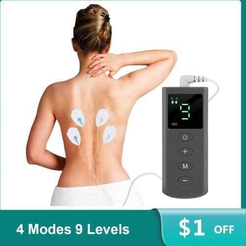 4 Modes Tens Machine 9 Intensity 4 Electrode Pads for Pain Relief EMS Muscle Stimulation Pulse Massage Tens Electroestimulador