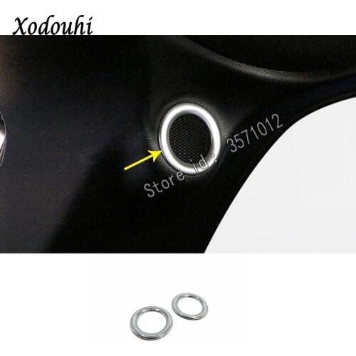 For Jeep Grand Cherokee 2014 2015 2016 2017 2018 Car Sticker Cover Inside Back Rear Top Roof Speaker Frame Trim Ring Circle 2pcs