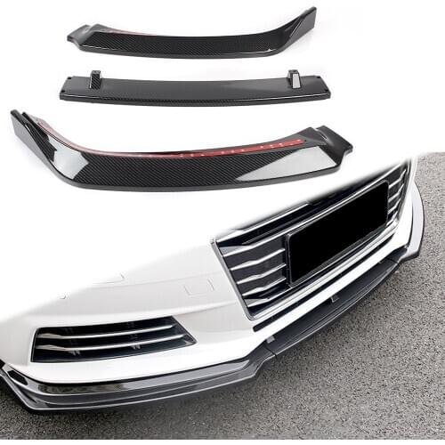 Carbon Fiber ABS Car Front Bumper Lip Spoiler Kit Cover Trim For Audi A4 Sedan 2017 2018 Aggressive Model