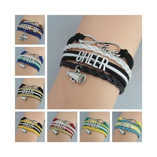 Fashion Cheer Bracelet Love Team Cheer Up Bracelets Cheerleader Girls Gifts Jewelry