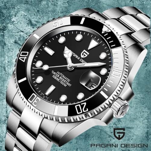 Pagani Design Mens Automatic Machinery Nh35a Watch 2021 Stainless Steel 40mm Sapphire Glass Waterproof Watch relogio masculino