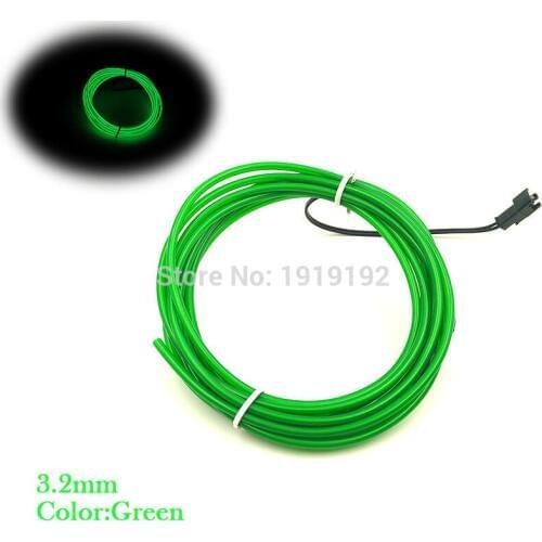 3.2mm 15Meters Flexible 10 Color EL Wire Rope Neon Light Glowing With DC-12V Inverter For Sign House Bar Scene Party Decoration