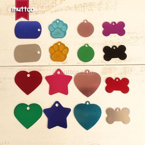 10pcs/lot Freeshipping simple metal blank Aluminum Pet Name Tag Custom Engraved Dog cat Name Phone Number dog ID Tag 10 colors