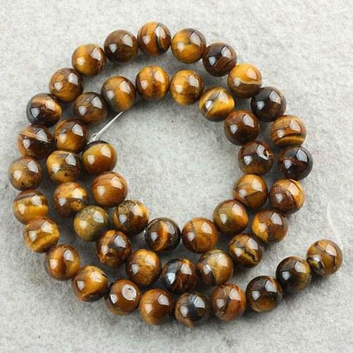 TUMBEELLUWA Tigers Eye Stone Round Loose Beads Jewelry Findings Strand 4/6/8/10mm 15 Inches