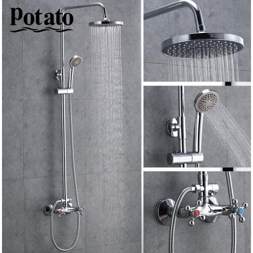 Potato Bathroom Shower Faucets Top Quality Contemporary Rainfall Shower Head Shower Faucet Set Shower System p3561