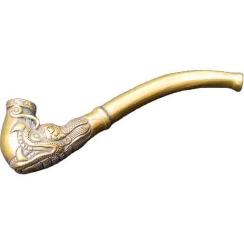 China The Head of Old copper Dragon Pipe tobacco pot