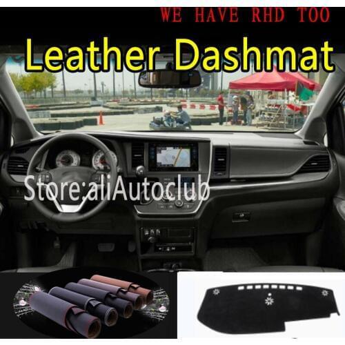 For Toyota Sienna 2015 2016 2017 2018 2019 2020 Leather Dashmat Dashboard Cover Dash Mat Sunshade Carpet Car Styling car auto