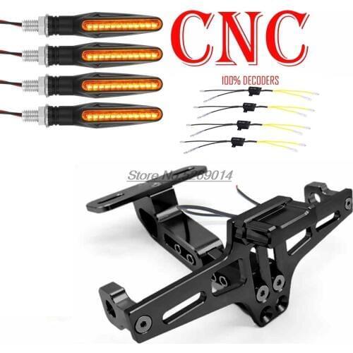 LED 100% relays CNC aluminum Motorcycle License Plate Cover For Downtown Fairing Gsxr Benelli Tnt 25 Cbr Rr Yamaha Drag Star