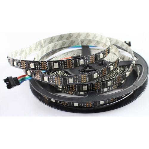 Non-waterproof Digital RGB LED Strip 5050 SMD DC5V LED Pixel Strip WS2801 30LedS 30IC/M 20m/lot WS2801 LED tape light