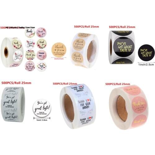 Gift Sealing Stickers Thank you labels Design Diary Scrapbooking Stickers Festival Birthday Party Gift Decorations Labels 500pcs