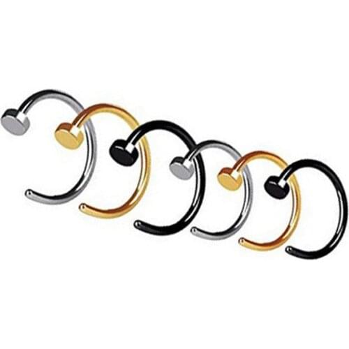 1PC Fake Piercing Jewelry Stainless Steel Nose Body Jewelry Unisex Nostril Nose Hoop Stud Ring Clip DIY Body Jewlery 8 10mm