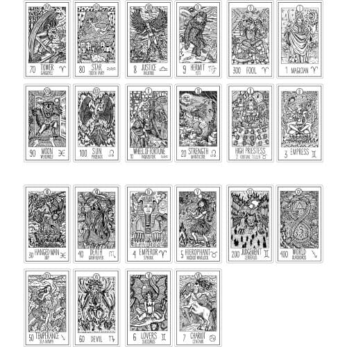 22 Fantasy Tarot Major Arcana Transparent Clear Stamp for DIY Scrapbooking/Card Making/Kids Christmas Fun Decoration Supplies
