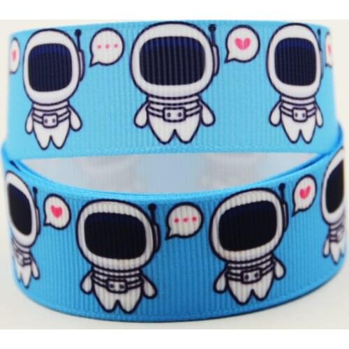 22mm 25mm 38mm 75mm Spaceman cartoon printed Grosgrain Ribbon party decoration 10 Yards X-04444