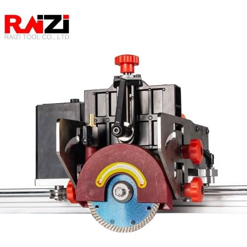 Raizi 45 degree portable stone tile cutter chamfer machine with rail guide for large format porcelain ceramic tile granite