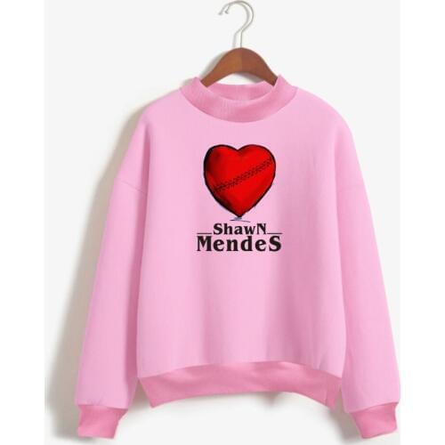 Shawn Mendes printed hoodie sweatshirt hip hop turtleneck hoodies sweatshirts plus size tracksuit clothes Moleton Feminin