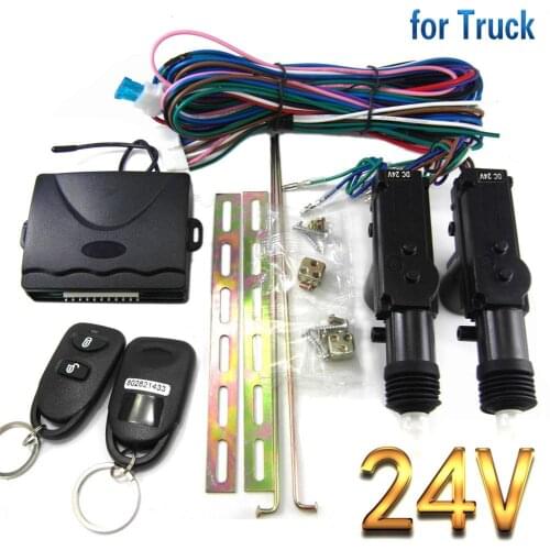 24V Universal Car Lock Door Remote Control Keyless Entry System Locking Kit 360 Degree Rotation Rod Waterproof Dust-proof System