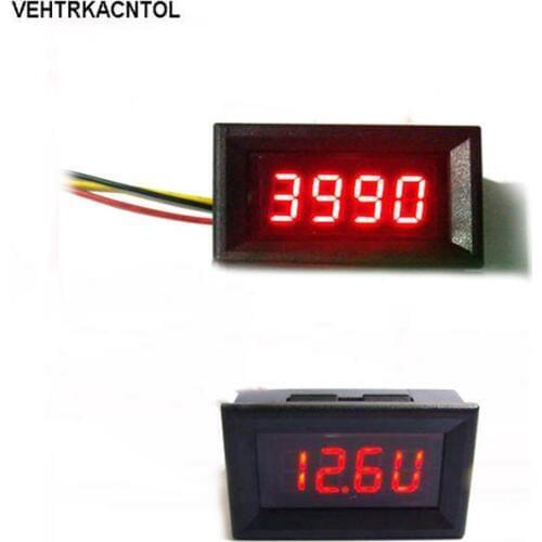 VEHTRKACNTOL 2 Functions 12v Motorcycle Car Led Tachometer RPM Tach Gauge Voltmeter Voltage Gauge For Gasoline Engine