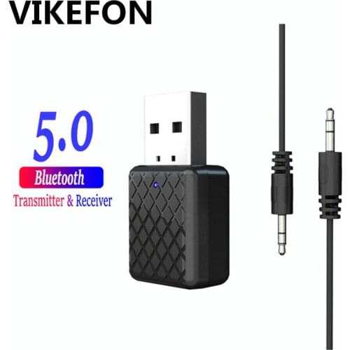 USB Bluetooth 5.0 Dongle Adapter for PC Laptop Computer 3.5mm AUX Wireless Audio Music Bluetooth Transmitter Receiver for Car TV