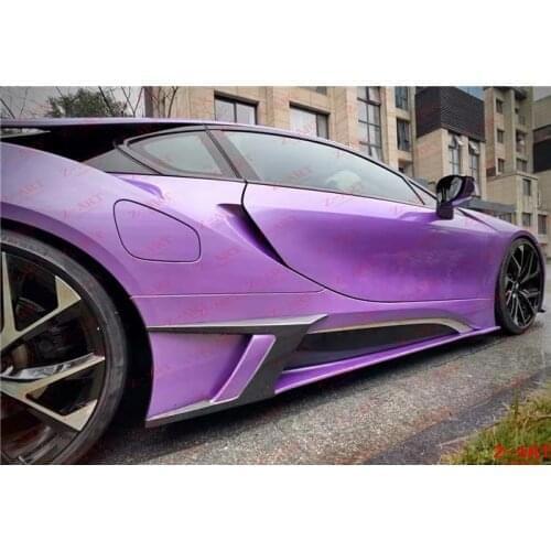 Z-ART carbon fiber side blade for I8 carbon fiber side skirts for I8 2014-2019 carbon fiber side lip carbon side spoiler
