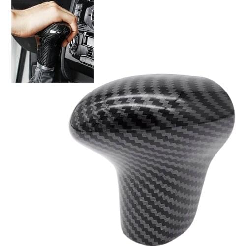 2pc Black Carbon Fiber Gear Shift Head Knob Cover Sticker Cap LHD AT for Audi A4 A5 A6 A7 Q7 Q5 2012-16 Car Interior Accessories
