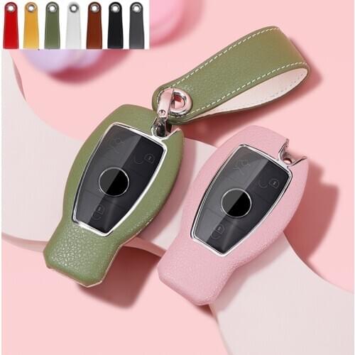 1 Pcs Color 2 3 Buttons PC TPU Car Remote Key Fob Holder Cover Case Chain Protector For Mercedes Benz Styling Part Accessories